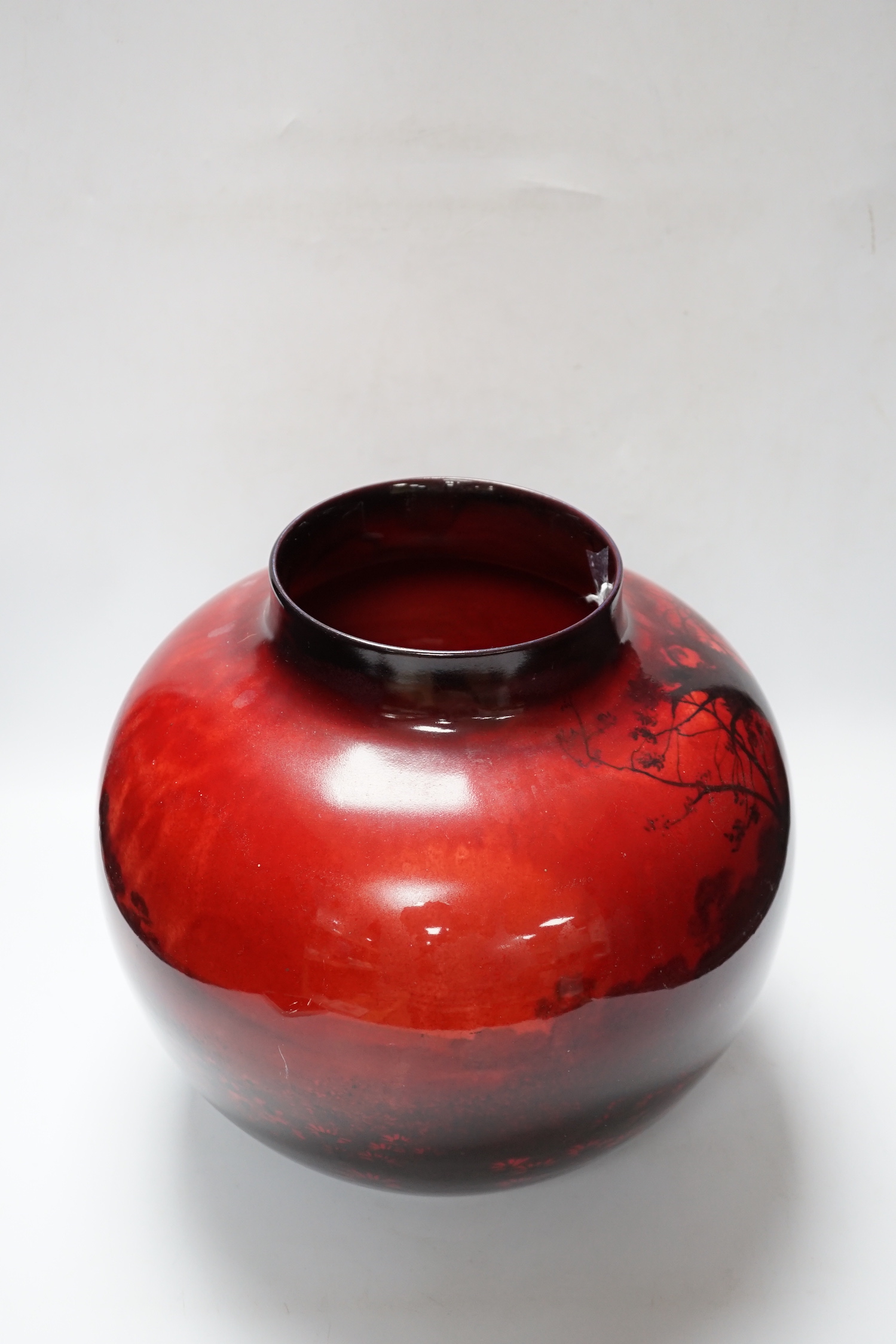 A large Royal Doulton flambé vase, 29cm